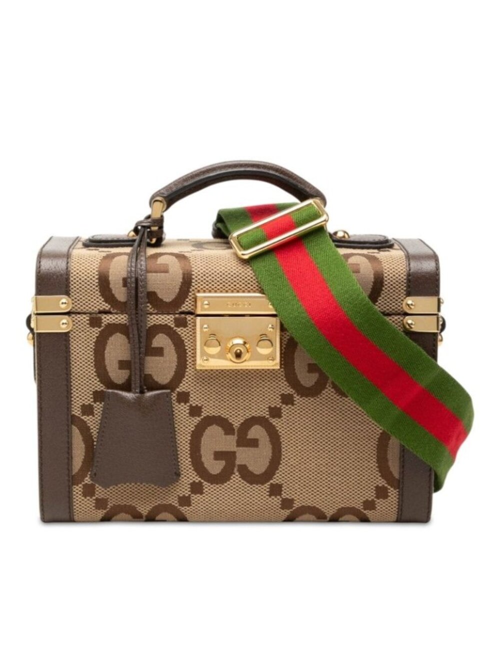 Gucci GG Canvas Jumbo Vanity Top Handle Shoulder Bag 2-Way Beige